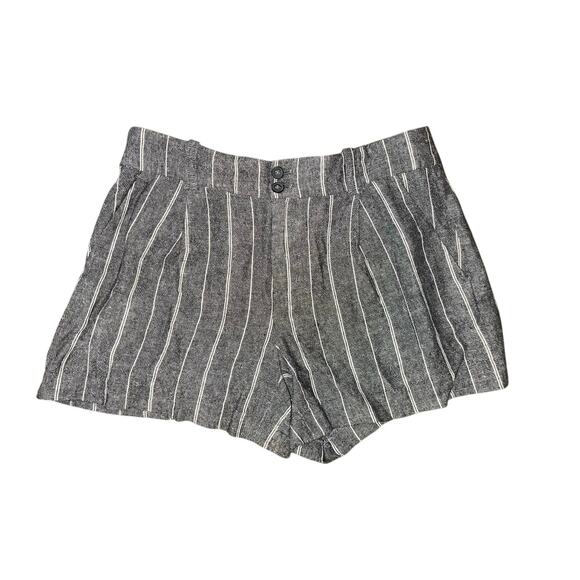 Calvin Klein Shorts Women Gray Striped Size 6 Casual Vacation Summer Beach - Picture 1 of 4